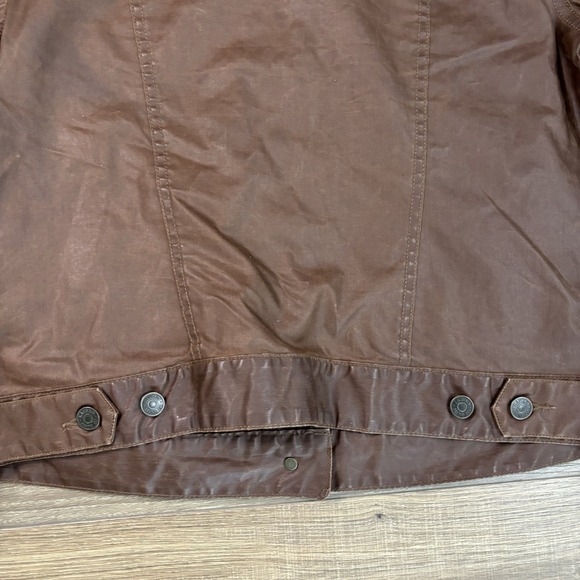 Lauren RALPH LAUREN Jeans Co. Classic Coated Denim‎ Trucker Jacket Brown size L - Picture 5 of 5